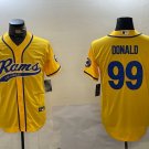 Aaron Donald Rams Yellow Baseball Jersey