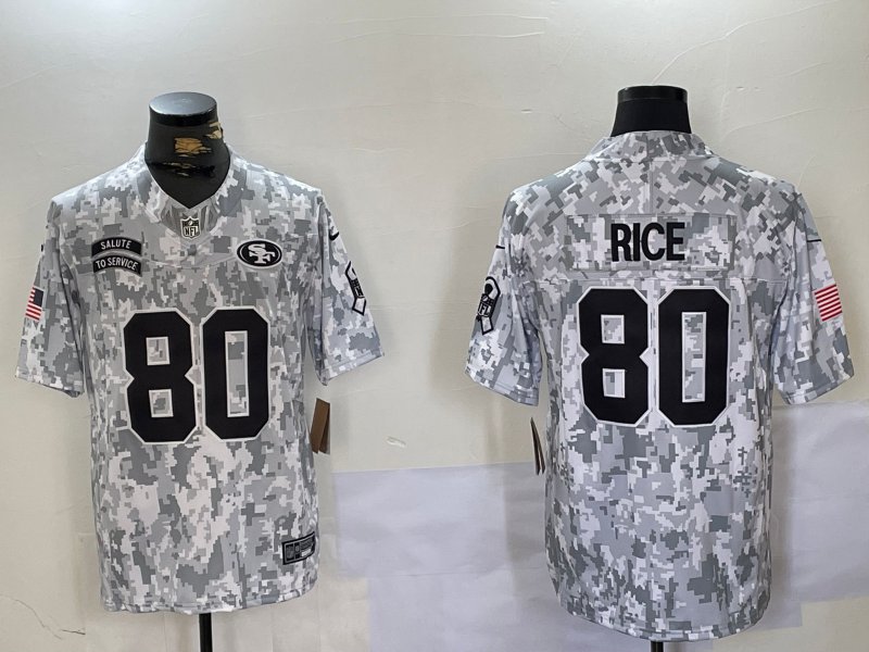 Jerry Rice 49ers Arctic Camo Salute to Service Limited Jerseys