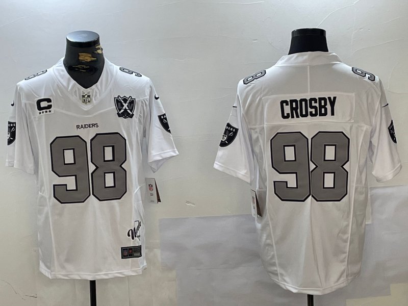 Maxx Crosby Raiders White Throwback Limited Jersey