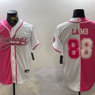 CeeDee Lamb Cowboys White Pink Split Baseball Jersey