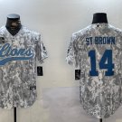 Amon-Ra St. Brown Lions Arctic Camo Salute to Service Baseball Jersey