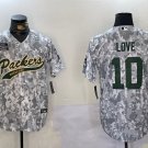 Jordan Love Packers Arctic Camo Salute to Service Baseball Jersey