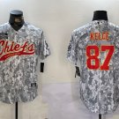 Travis Kelce Chiefs Arctic Camo Salute to Service Baseball Jersey