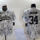 Bo Jackson Raiders Arctic Camo Salute to Service Baseball Jersey