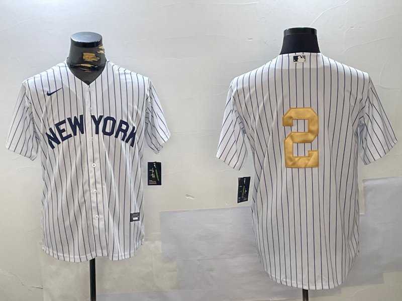 Derek Jeter Yankees White Gold Fashion Jersey