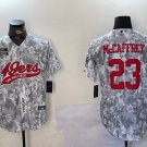 Christian McCaffrey 49ers Arctic Camo Salute to Service Baseball Jersey