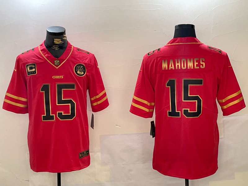 Patrick Mahomes Chiefs Red Gold Jersey