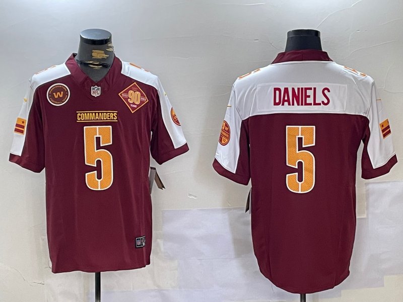 Jayden Daniels Commanders Red Thanksgiving Limited Jersey