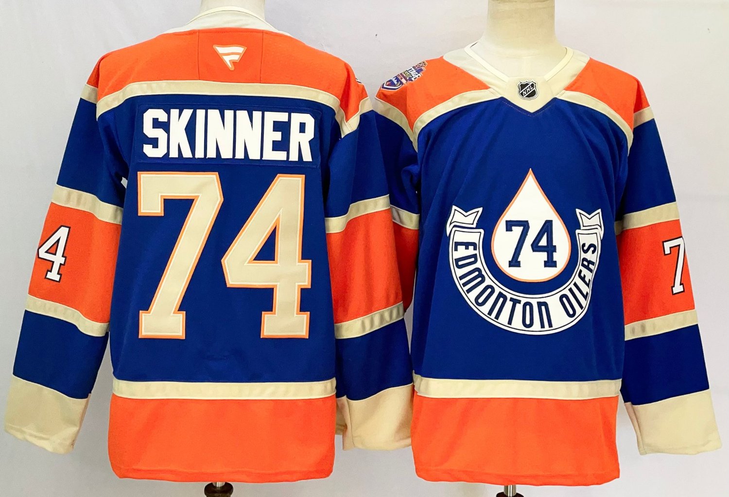 Stuart Skinner Oilers Royal Throwback Breakaway Jersey