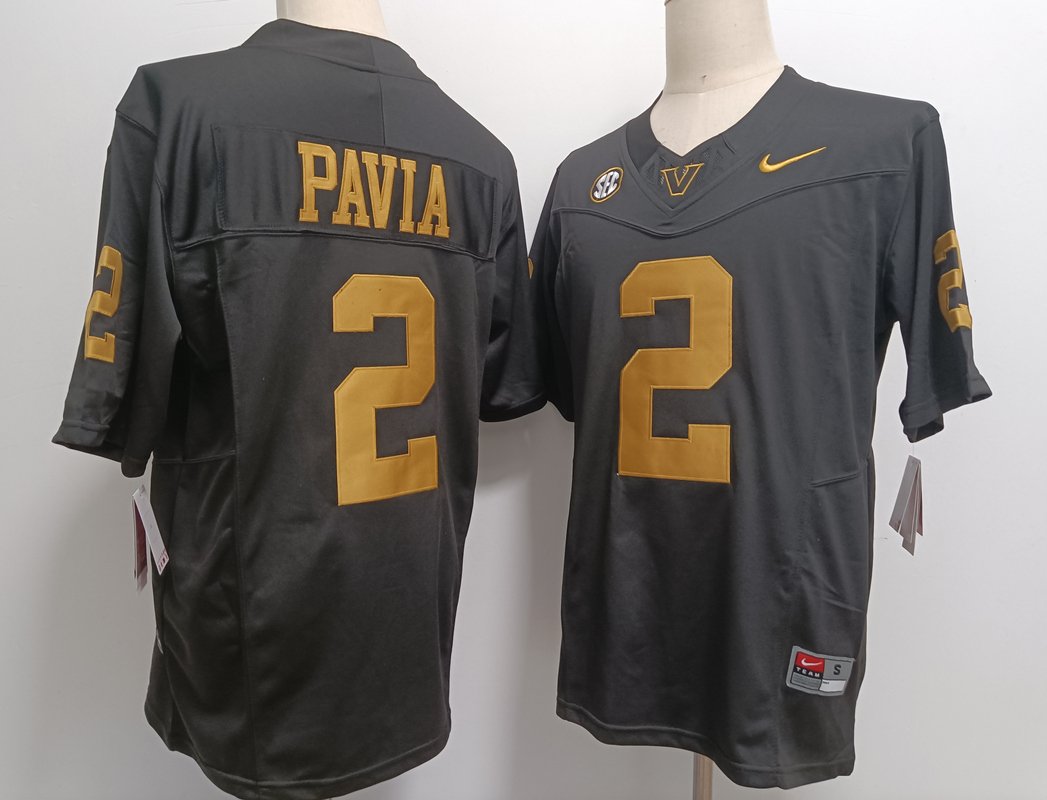 Diego Pavia Commodores Black Gold Limited Jersey