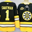 Jeremy Swayman Bruins Black Alternate 100th Anniversary Jersey