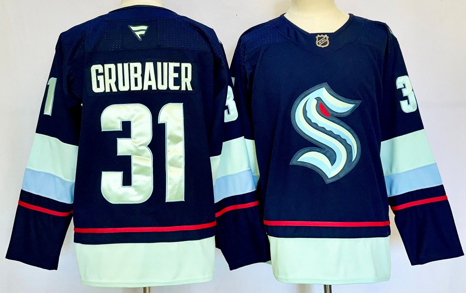 Philipp Grubauer Home Kraken Navy Breakaway Jersey