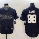 CeeDee Lamb Cowboys Black Baseball Jersey