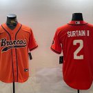 Pat Surtain II Broncos Orange Baseball Jersey