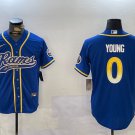 Byron Young Rams Royal Baseball Jersey