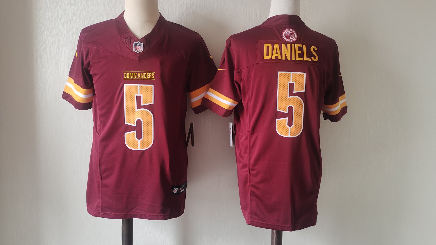 Jayden Daniels Commanders Red Limited Jersey