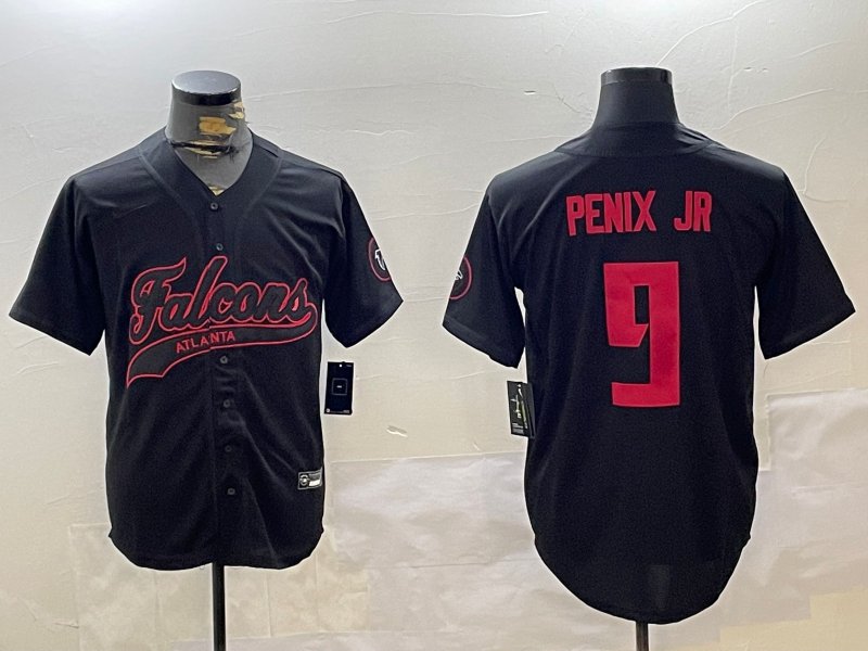 Michael Penix Jr Falcons Black Baseball Jersey