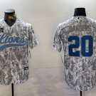 Barry Sanders Lions Camo Blue Salute to Service Limited Baseball Jersey