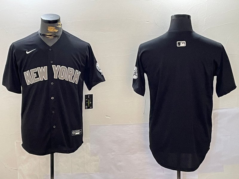Team Yankees Black Throwback Baseball Jersey