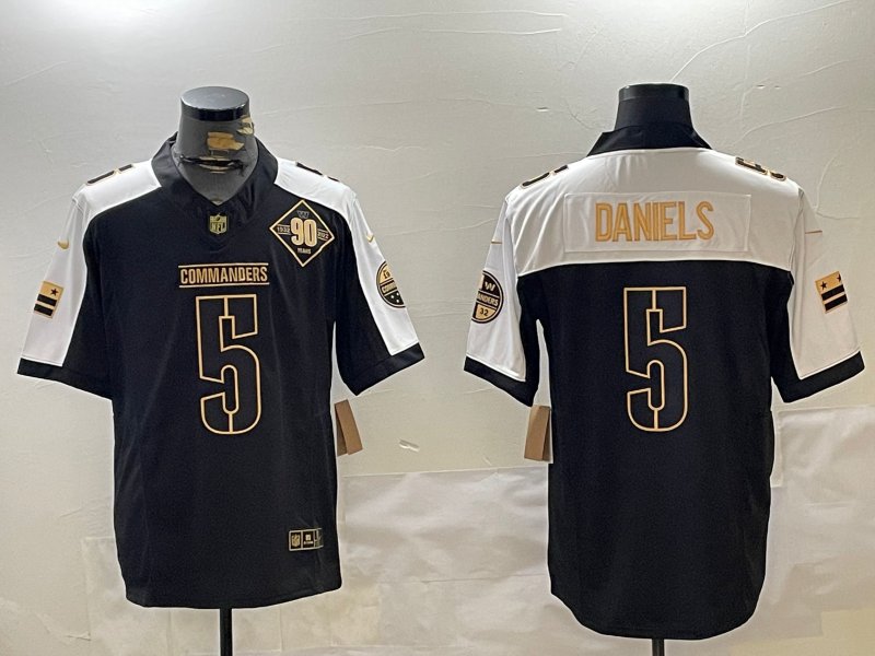 Jayden Daniels Commanders Black Gold Thanksgiving Limited Jersey