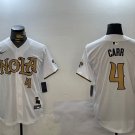 Derek Carr Saints NOLA White Fashion Baseball Jersey