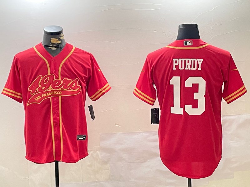 Brock Purdy 49ers Red Gold Baseball Jersey
