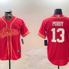 Brock Purdy 49ers Red Gold Baseball Jersey