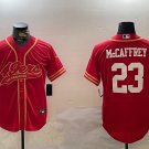 Christian McCaffrey 49ers Red Gold Baseball Jersey