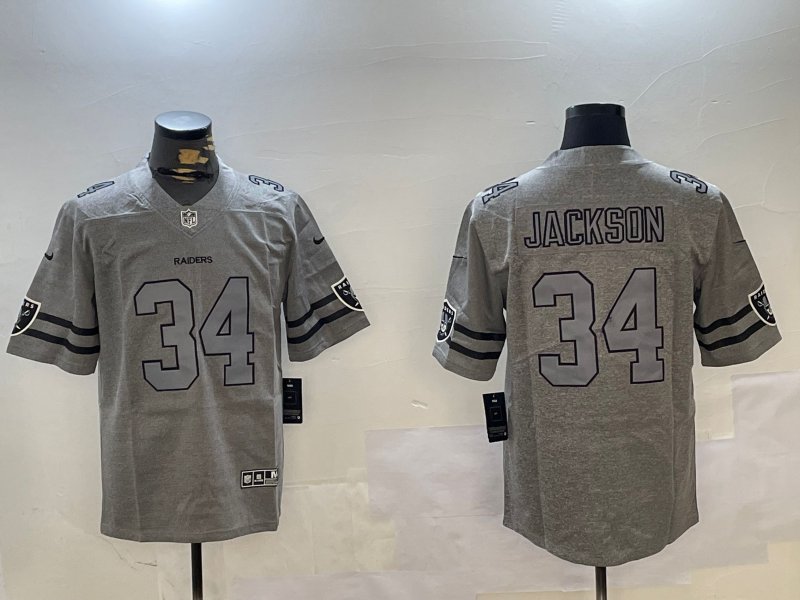Bo Jackson Raiders Heather Grey Throwback Jersey