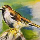 Original painting Watercolor animal bird art home decor hand painted