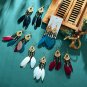 E077 Handmade Bohemian Resort Style Vintage Feather Crystal Beads Earrings