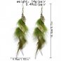 E1366 Retro Bohemian Bronze Leaf Feather Earrings for Girls and Women