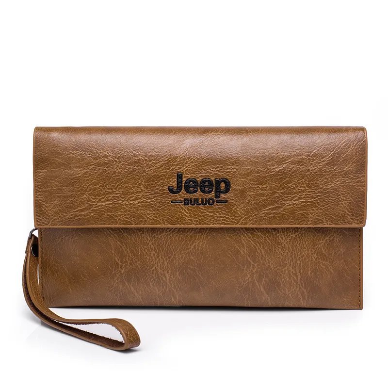2155 Light Brown_JEEP BULUO Brand PU Leather Clutch Bags Hhandbag New ...
