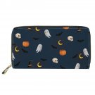 KBDB1902Z21_Women's Long Wallet Halloween Cartoon Bat Pattern Print Casual Shopping Bank Card Holder