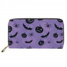 KBDB1903Z21_Women's Long Wallet Halloween Cartoon Bat Pattern Print Casual Shopping Bank Card Holder