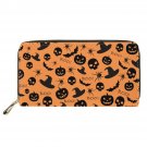 KBDB1904Z21_Women's Long Wallet Halloween Cartoon Bat Pattern Print Casual Shopping Bank Card Holder