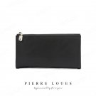 black_Simple Long Folding Wallet Large Capacity Zipper Purses for Women Card Holder Coin Pocket Wall
