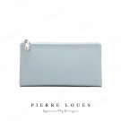 blue_Simple Long Folding Wallet Large Capacity Zipper Purses for Women Card Holder Coin Pocket Walle