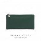 green_Simple Long Folding Wallet Large Capacity Zipper Purses for Women Card Holder Coin Pocket Wall