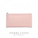 pink_Simple Long Folding Wallet Large Capacity Zipper Purses for Women Card Holder Coin Pocket Walle