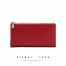 red_Simple Long Folding Wallet Large Capacity Zipper Purses for Women Card Holder Coin Pocket Wallet