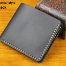 Horizontal Black_Handmade Vintage Crazy horse Genuine Leather Men Wallet Men Purse Leather Short Car