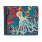 one side print_Marbled Paper Octopus Blob By Psyche Fashion Credit Card Wallet Leather Wallets Perso