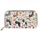 KBF5422Z21_Cute Cartoon Dachshund Print Women's Long Wallet Casual Shopping PU Leather Money Bag Fas