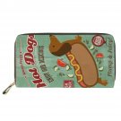 KBF5488Z21_Cute Cartoon Dachshund Print Women's Long Wallet Casual Shopping PU Leather Money Bag Fas