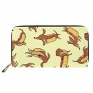 KBF5489Z21_Cute Cartoon Dachshund Print Women's Long Wallet Casual Shopping PU Leather Money Bag Fas