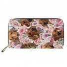 KBF5490Z21_Cute Cartoon Dachshund Print Women's Long Wallet Casual Shopping PU Leather Money Bag Fas