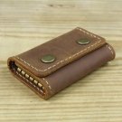 Light-brown_FANCODI Handmade Vintage Genuine Leather Key Holder Men keyChain Cover Leather Key Walle