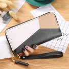 Black 1pcs_Fashion Zipper Wallets Womens Long Purses Handbags Coin Purse Cards Holder PU Leather Bil