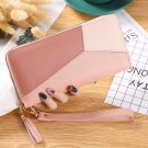 Pink 1pcs_Fashion Zipper Wallets Womens Long Purses Handbags Coin Purse Cards Holder PU Leather Bill